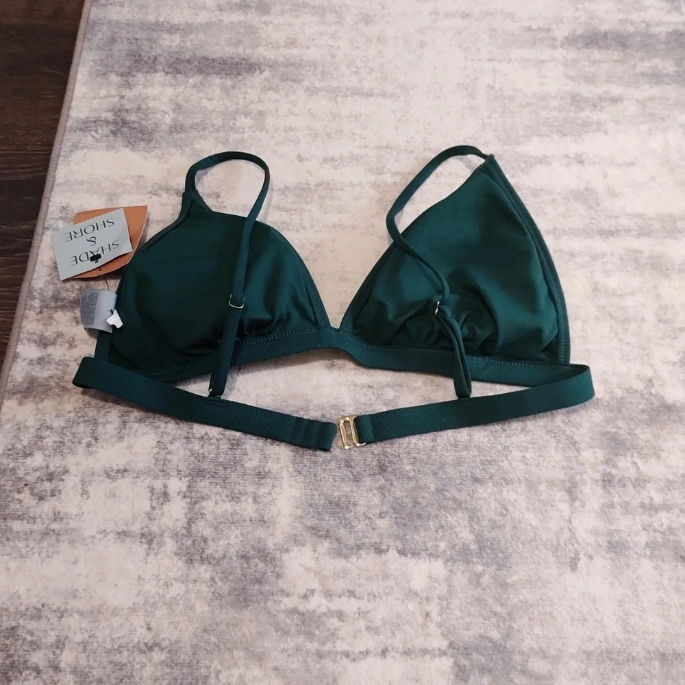 Shade & Shore Green Swimwear Top New L (12-14) - Picture 3 of 3